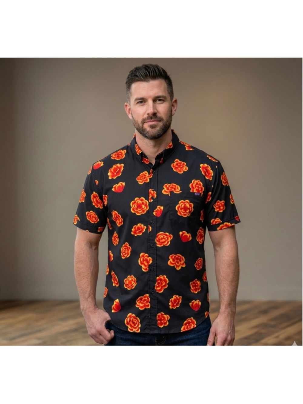 RSVLTS Shirt Mens 3XL Disney Pixar Coco Marigolds KUNUFLEX Floral Button Down